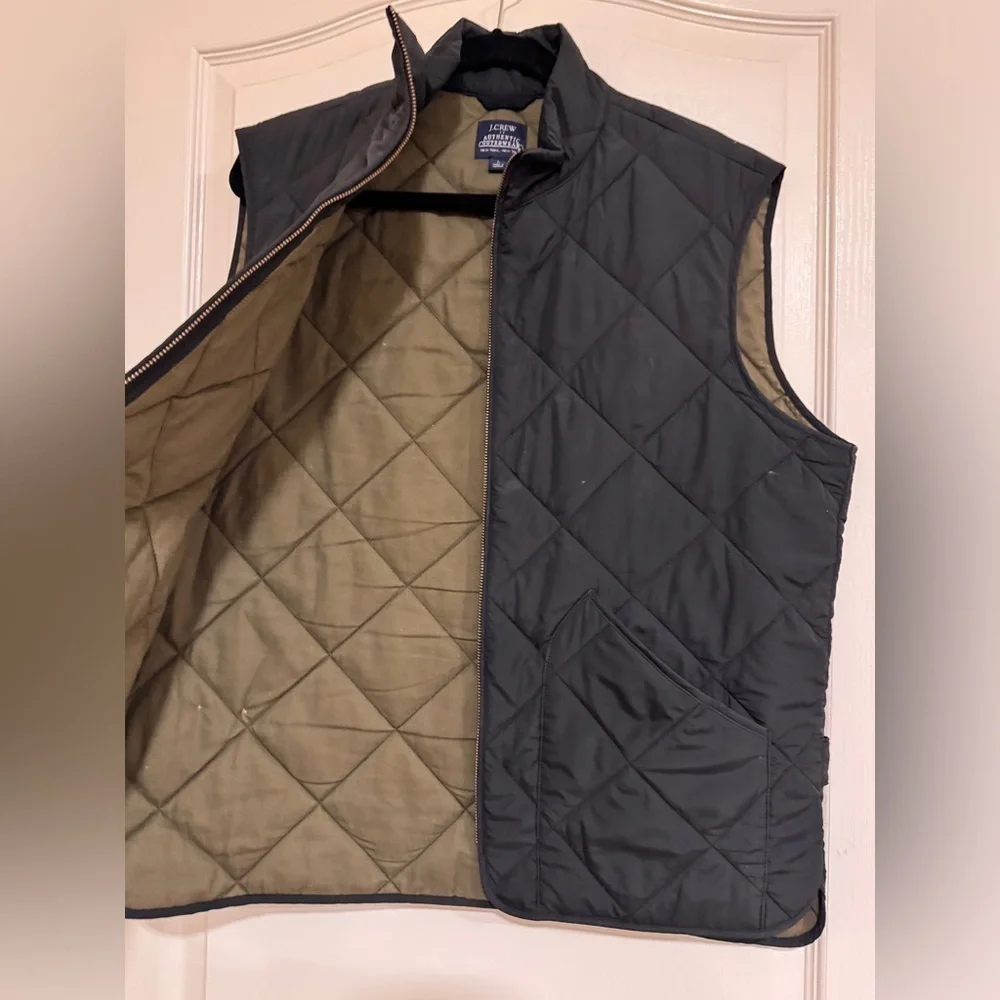 J. Crew black and brown quilted vest​​​​